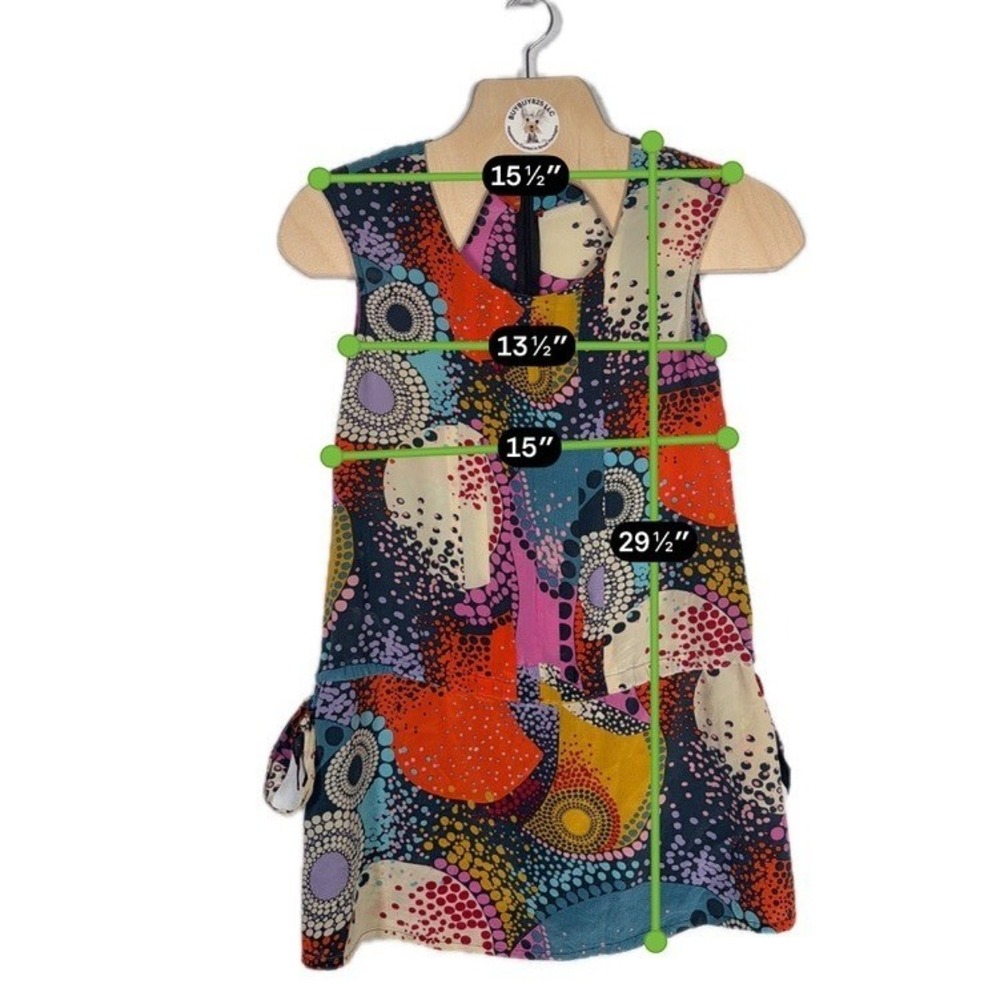 Trinity 100% Silk Abstract Art Print Sleeveless Tunic Top Small Boho - Picture 5 of 5